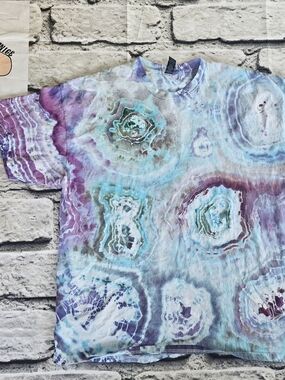 Tie-Dye Adult Tee in Aqua & Purple - Unbranded